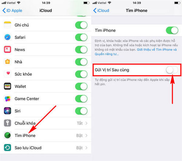 Đăng nhập thành công iCloud trên máy của vợ