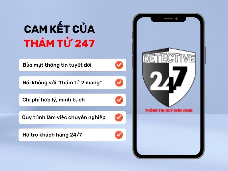 Cam kết thuê thám tử tại Thám Tử 247