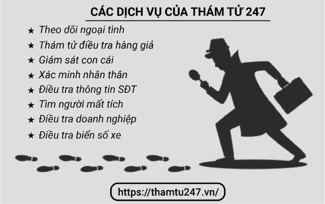 Thám tử 247 cung cấp các dịch vụ đa dạng