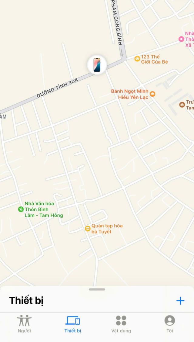Chọn mục Thiết bị trên thanh công cụ