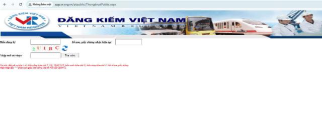 Truy cập vào website đăng kiểm việt nam