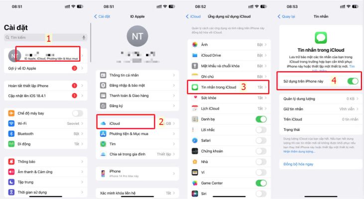 Theo dõi tin nhắn điện thoại trên iphone qua Icloud