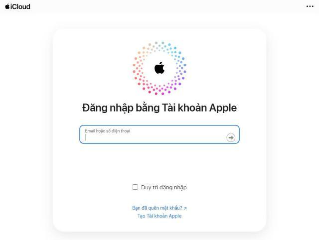 Truy cập vào Website iCloud.com