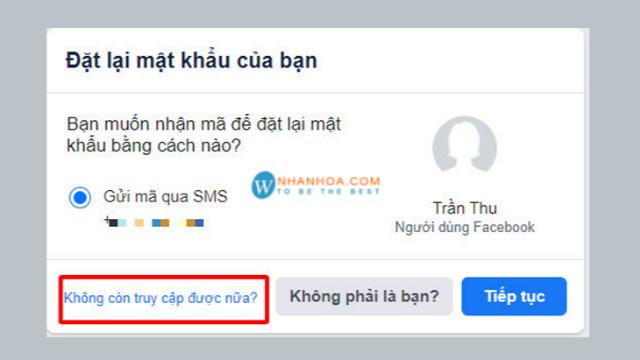 Chọn vào mục “không còn truy cập được nữa”